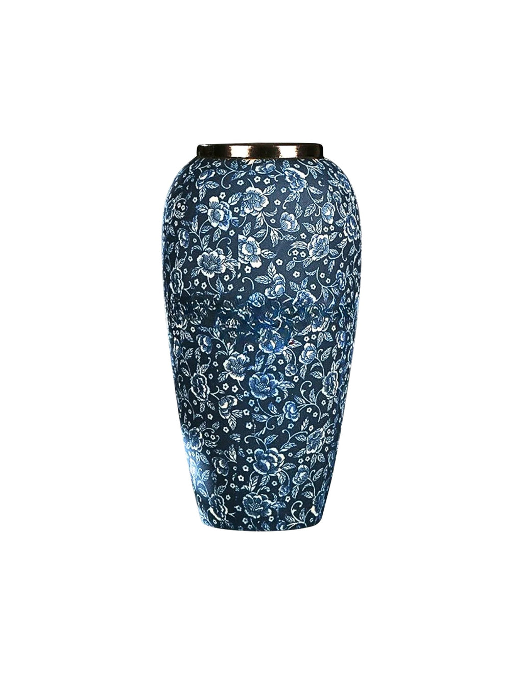 SOGA 35x17cm Blue with White Mini Floral Large Ceramic Flower Vase Elegant Living Room Home Decor