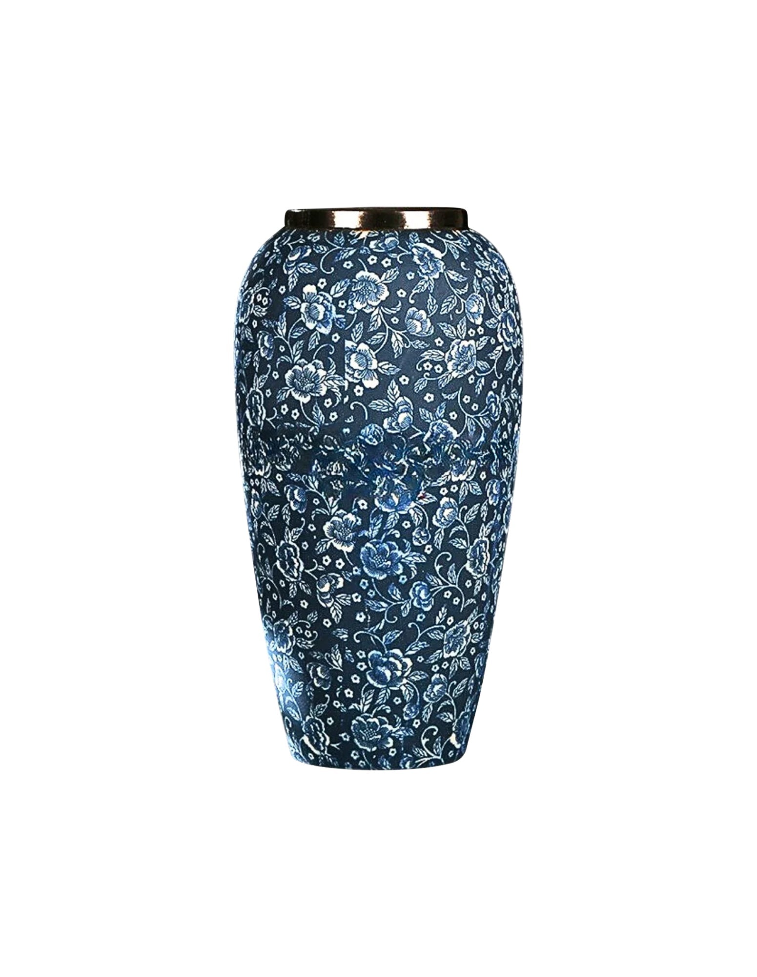 SOGA 35x17cm Blue with White Mini Floral Large Ceramic Flower Vase Elegant Living Room Home Decor