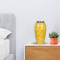 NNEAGS 35x17cm Yellow with White Mini Floral Large Ceramic Flower Vase Elegant Living Room Home Decor