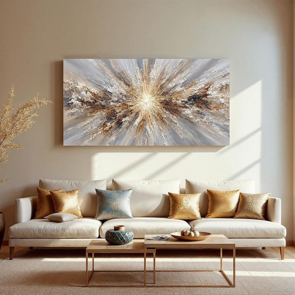 Contemporary Canvas Wall Art 20x40Inches White Brown