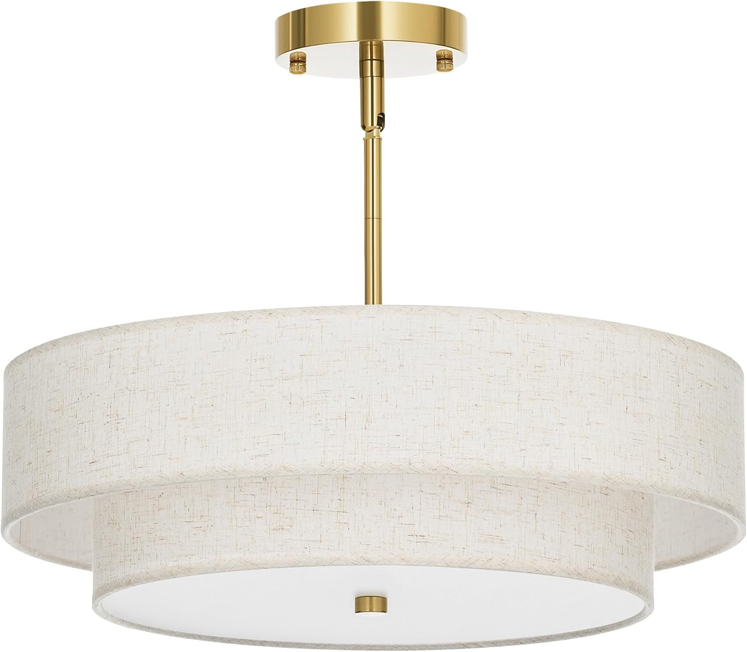 4 Light Drum Chandelier 18 Inch Antique Brass Pendant Light