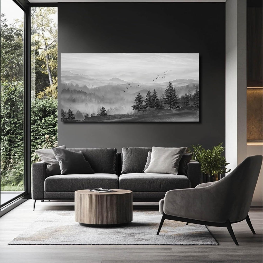 Graystone Mountain Landscape Canvas Wall Art 24x48