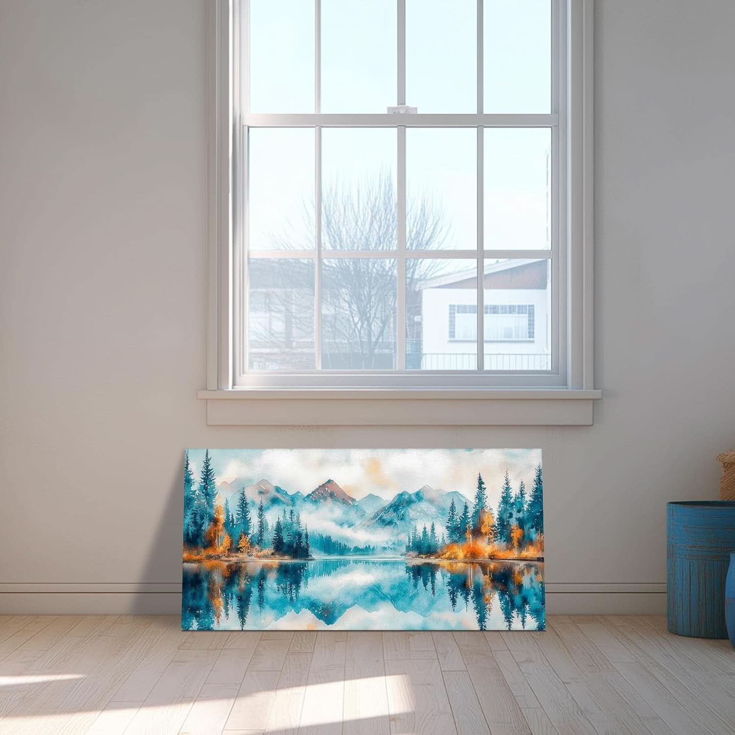 Blue Forest Canvas Wall Art 20x40 Land scape Art work