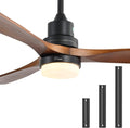52 Inch Ceiling Fan With Lights Remote Control Matte Black