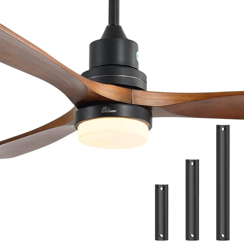 52 Inch Ceiling Fan With Lights Remote Control Matte Black