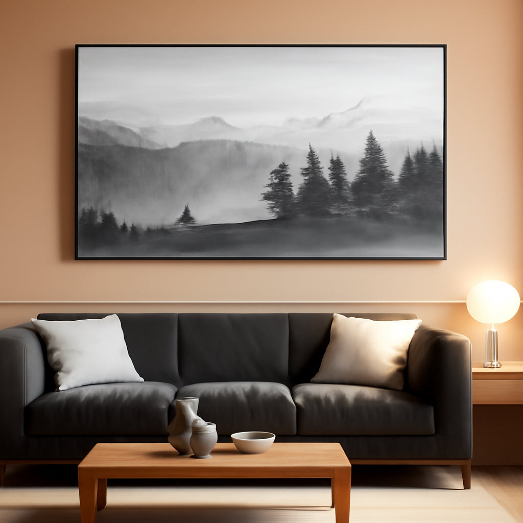 Graystone Mountain Landscape Canvas Wall Art 24x48