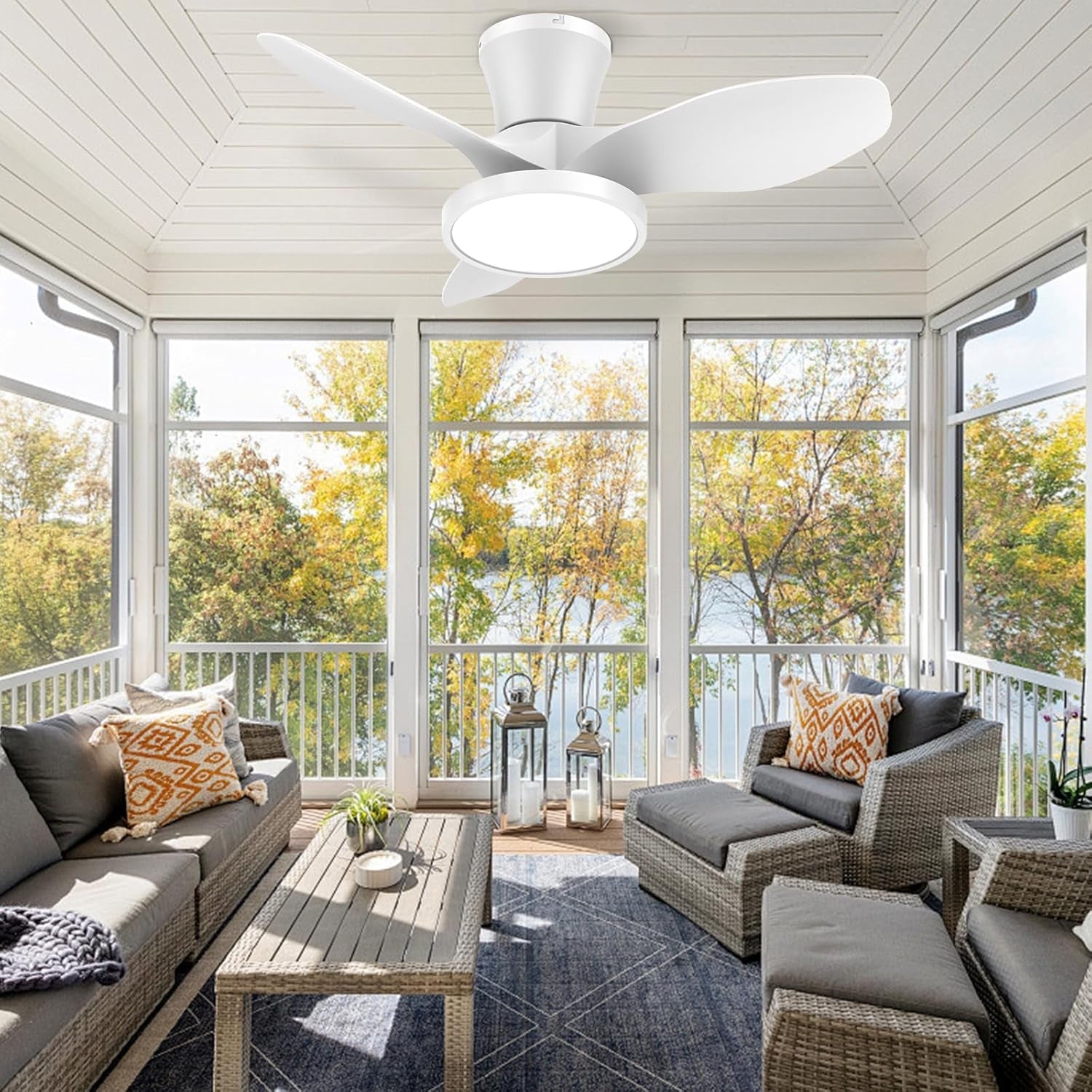 32 Inch Ceiling Fan LED Light Energy Efficient Design