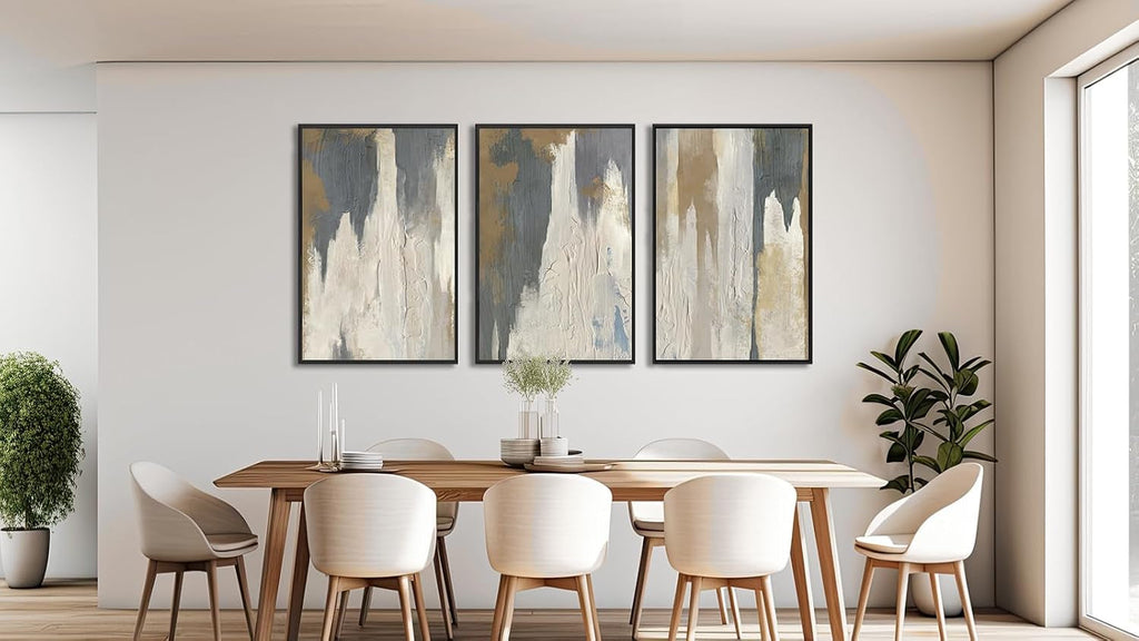 Gray Beige AbstractExpressionist Canvas Wall Art Size16x24