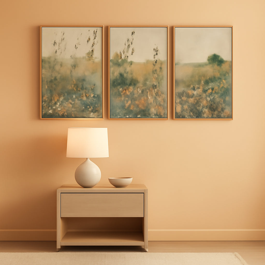 Vintage Wildflower Landscape Wall Art 24x36 Canvas