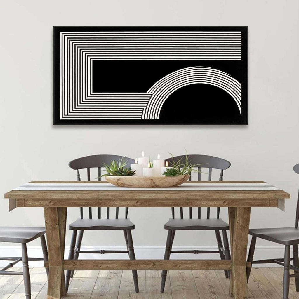 Monochrome Contemporary Canvas Wall Art 24x48 Inches