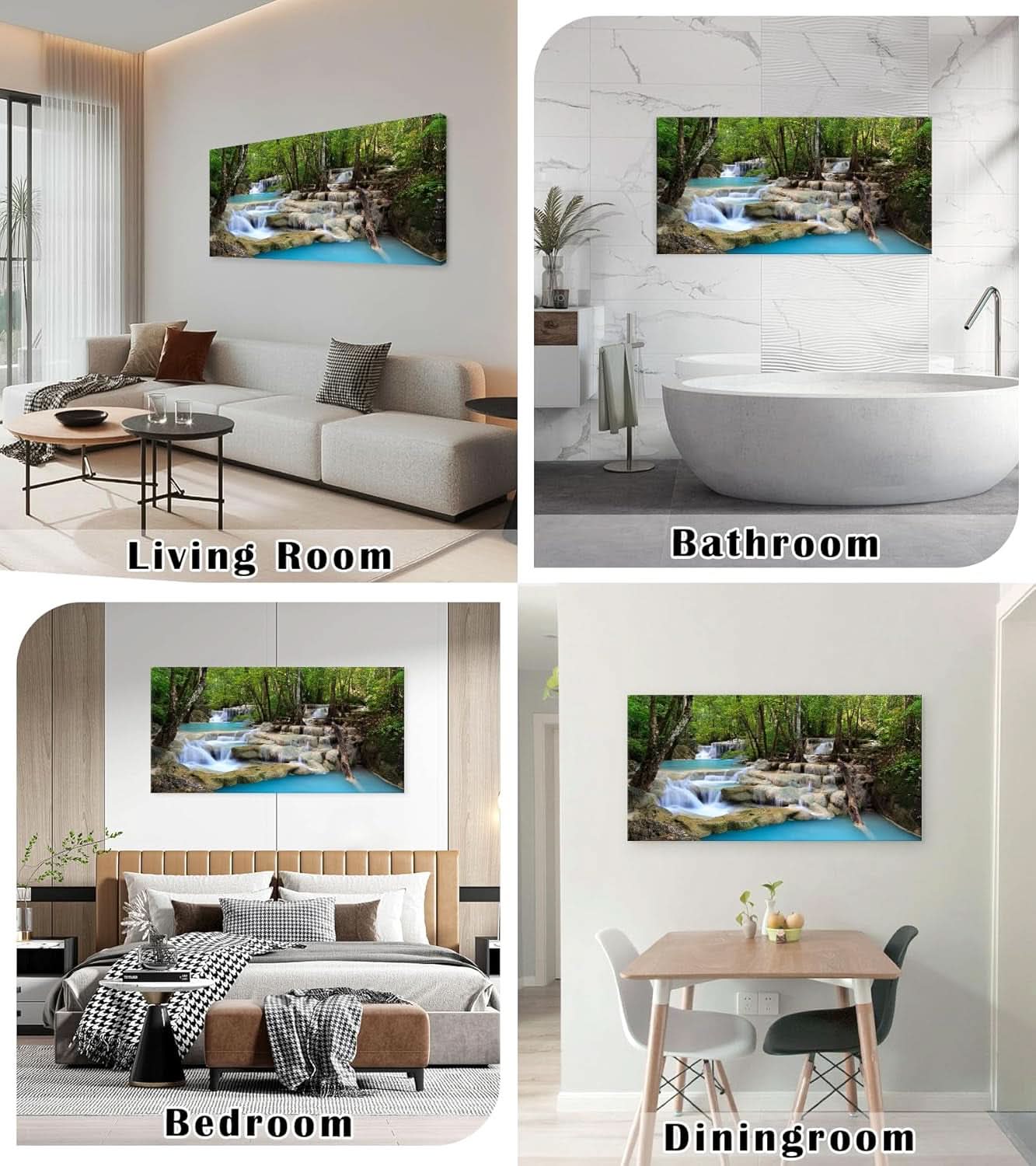 Tropical Waterfall Land scape Wall Art Canvas 71x36in