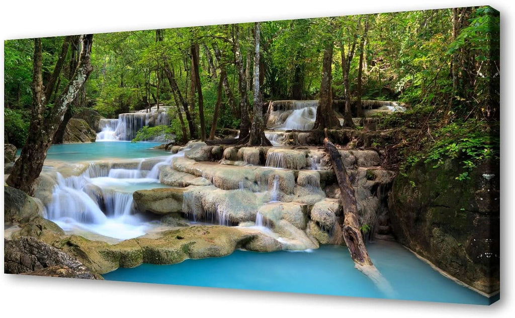 Tropical Waterfall Land scape Wall Art Canvas 71x36in