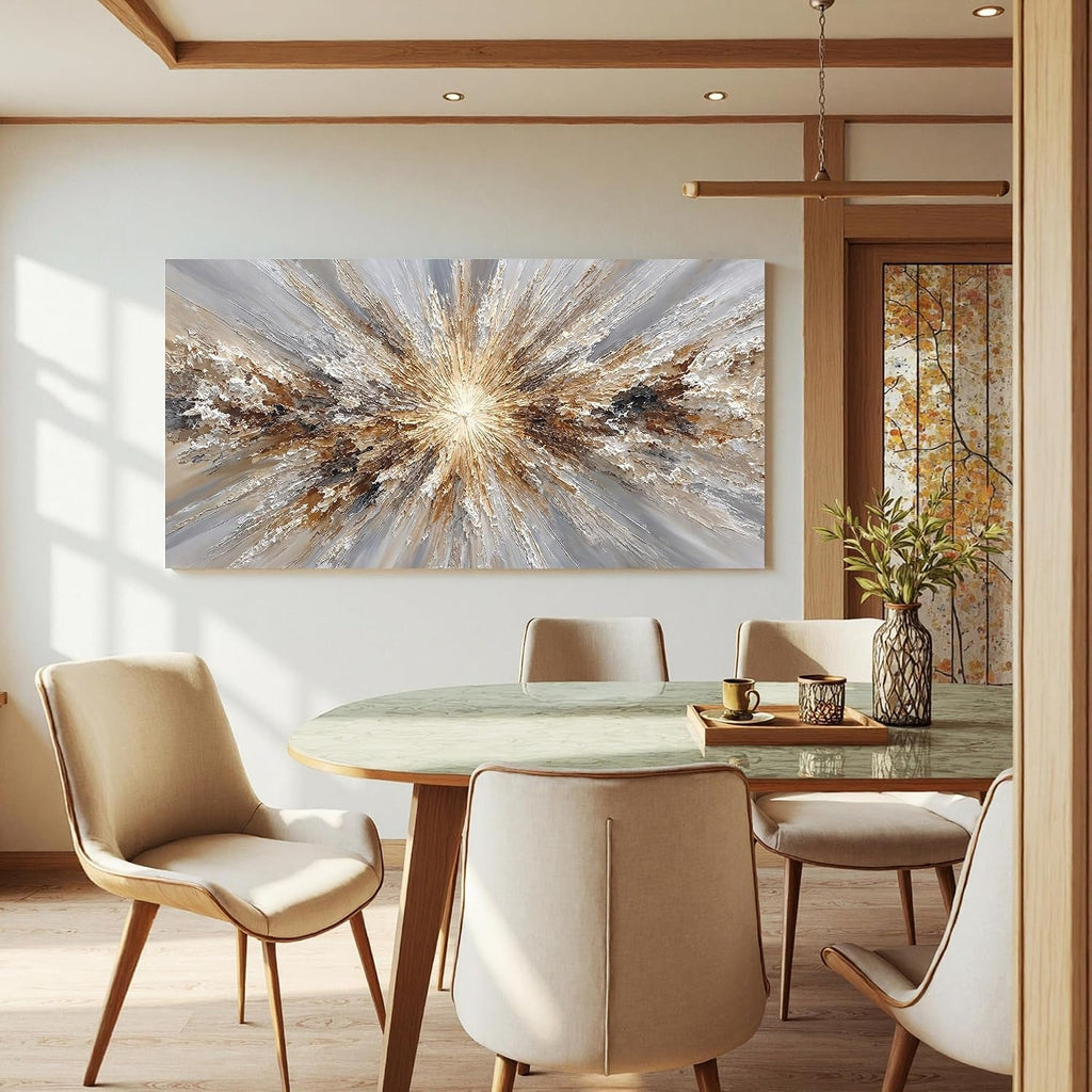 Contemporary Canvas Wall Art 20x40Inches White Brown
