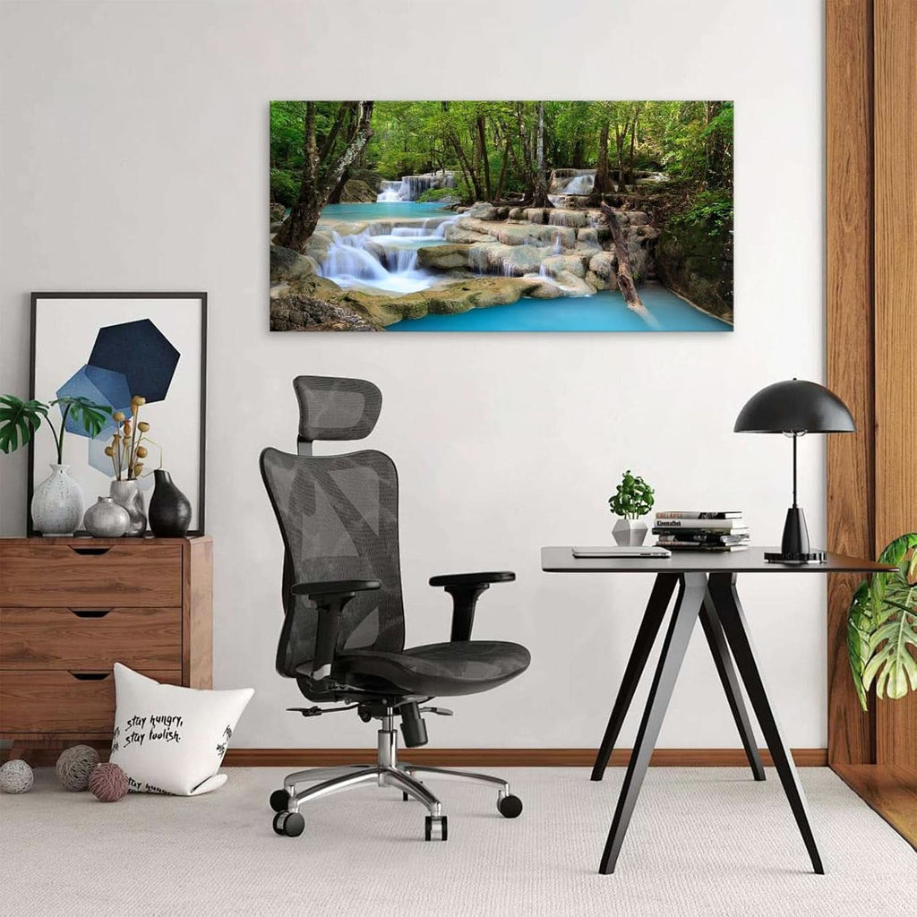 Tropical Waterfall Land scape Wall Art Canvas 71x36in
