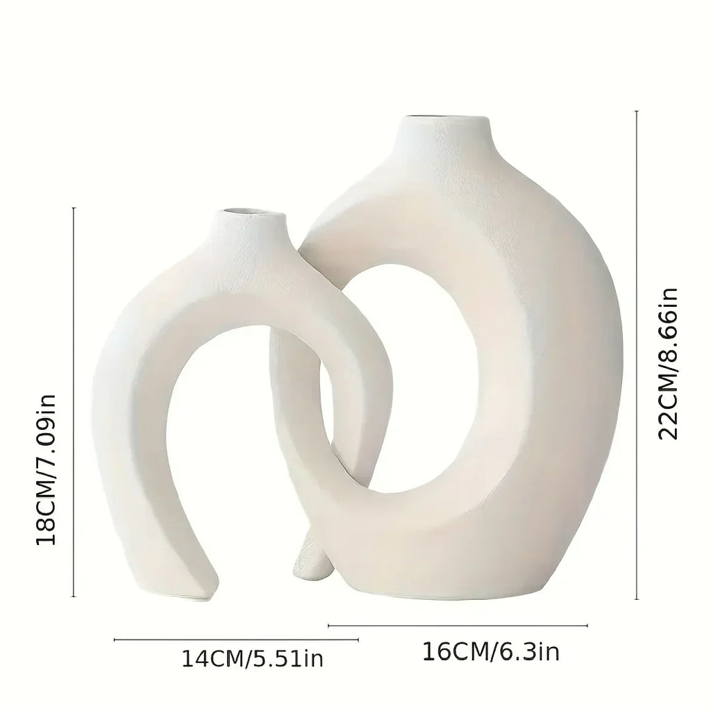 Hollow Ceramic Vase Set For Modern Decor