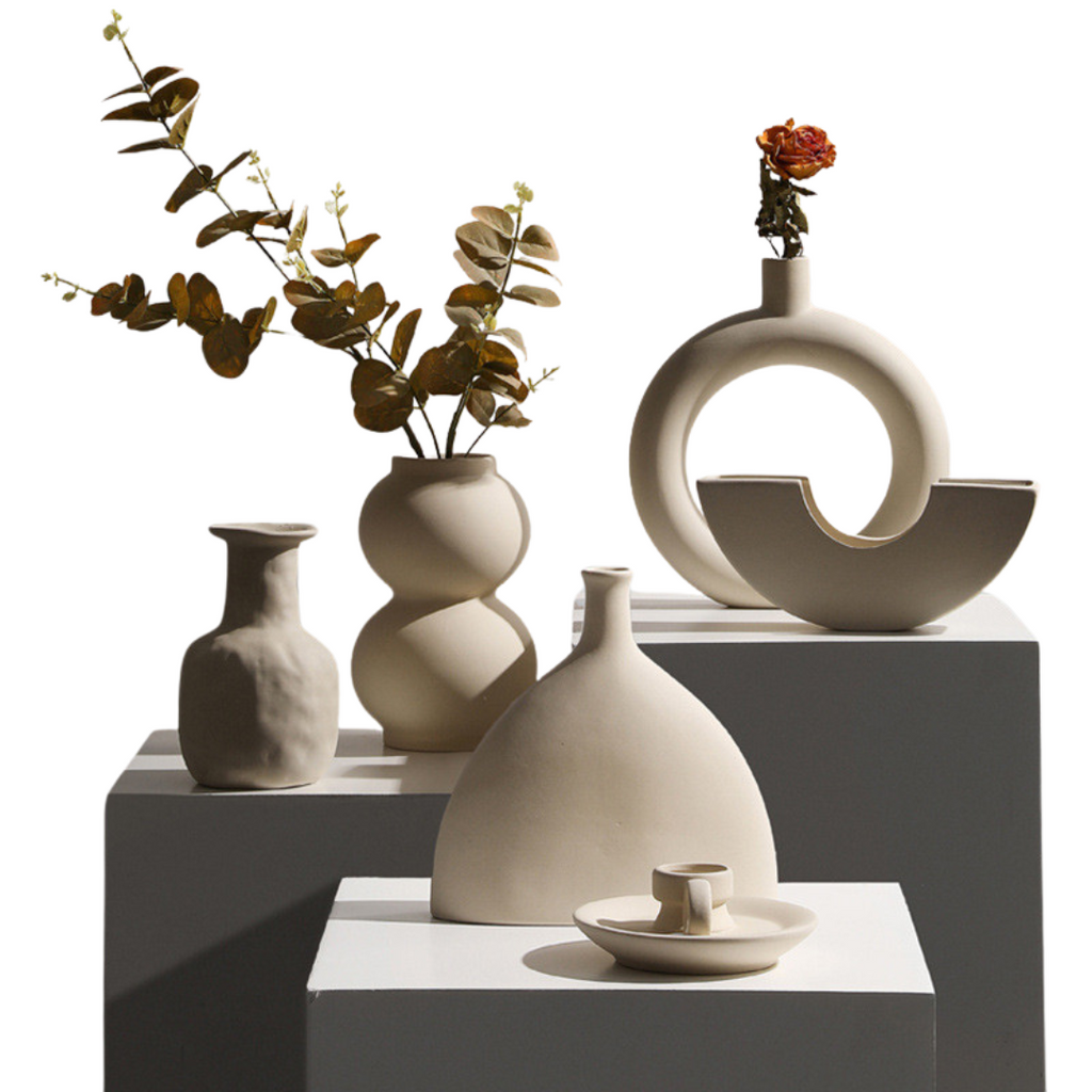 Modern Minimalist Ceramic Vase Flower Ornaments