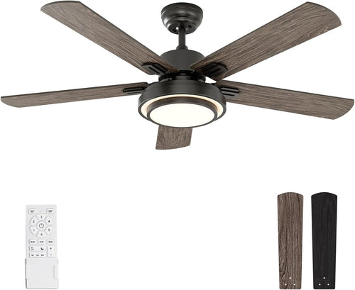 52 Inch Ceiling Fan With Light Remote Control Dimmable LED