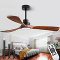 52 Inch Solid Wood Ceiling Fan With Light And Remote