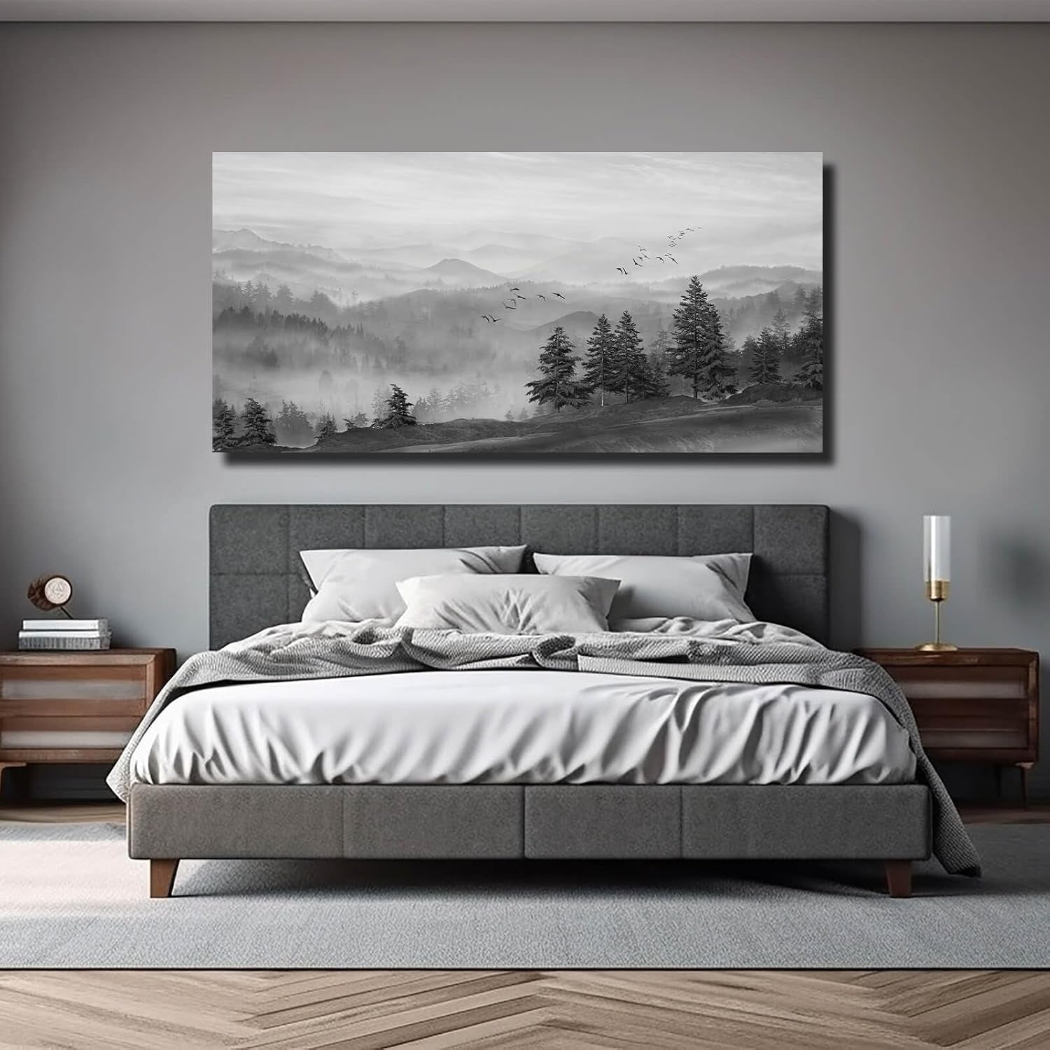 Graystone Mountain Landscape Canvas Wall Art 24x48