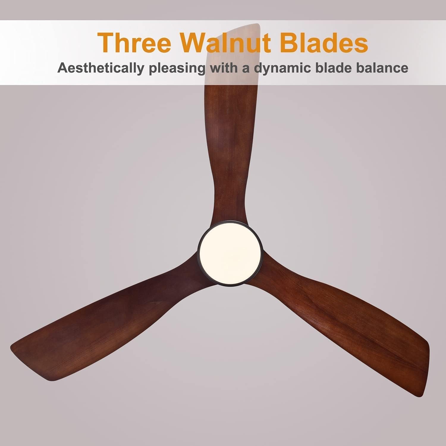 52 Inch Ceiling Fan With Lights Remote Control Matte Black
