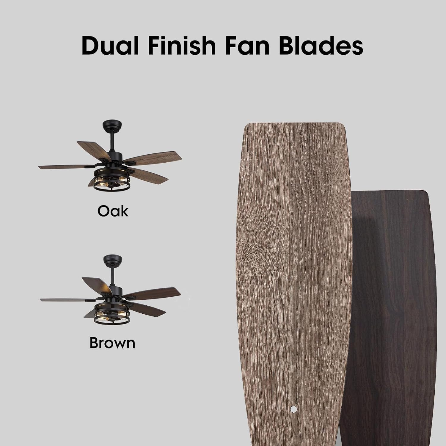 42 Inch Caged Ceiling Fan With Remote Control For Indoor And Outdoor