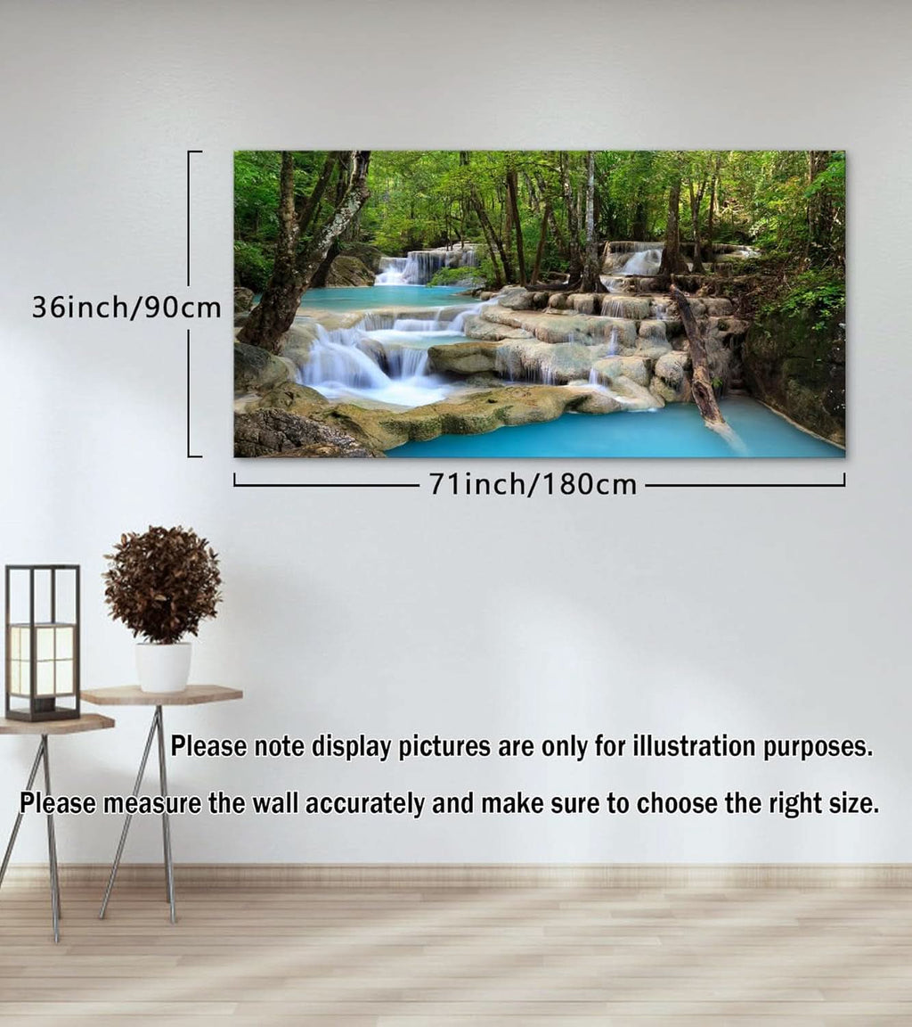 Tropical Waterfall Land scape Wall Art Canvas 71x36in