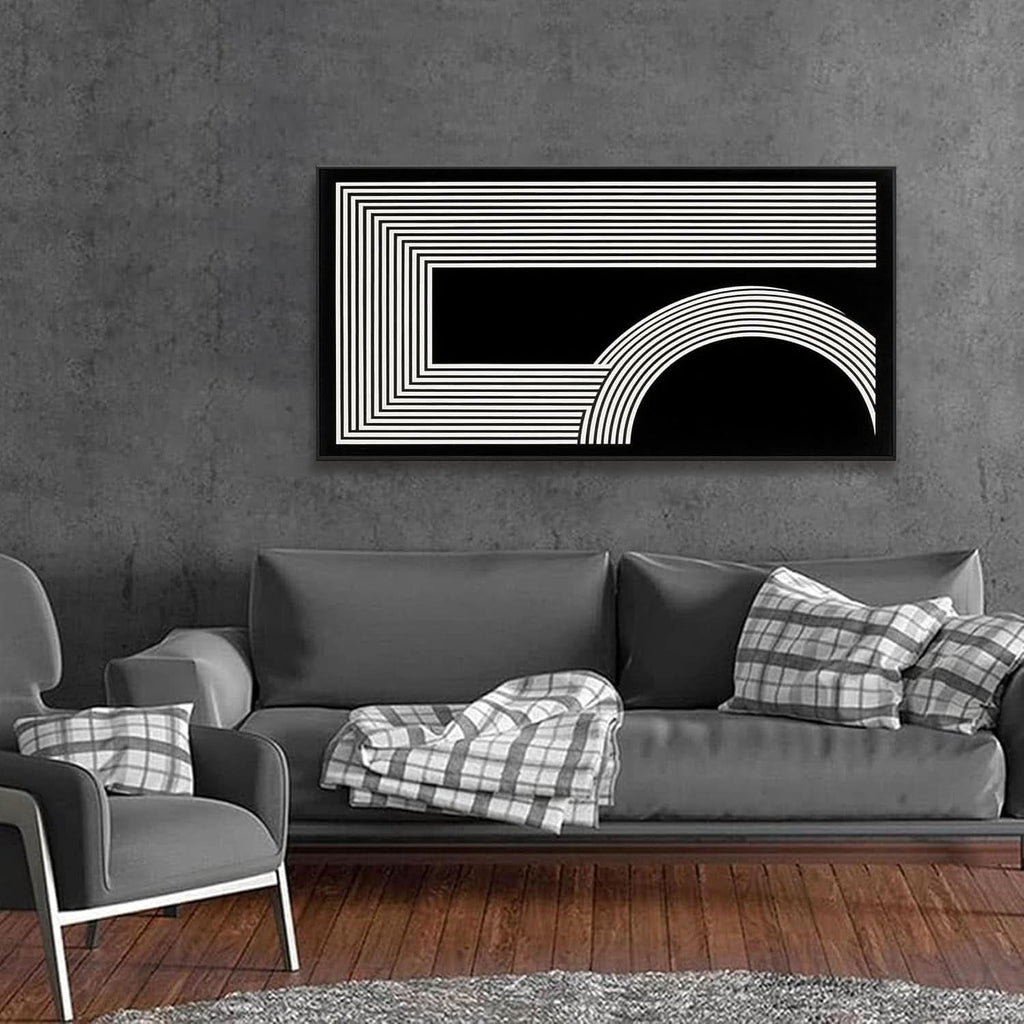 Monochrome Contemporary Canvas Wall Art 24x48 Inches