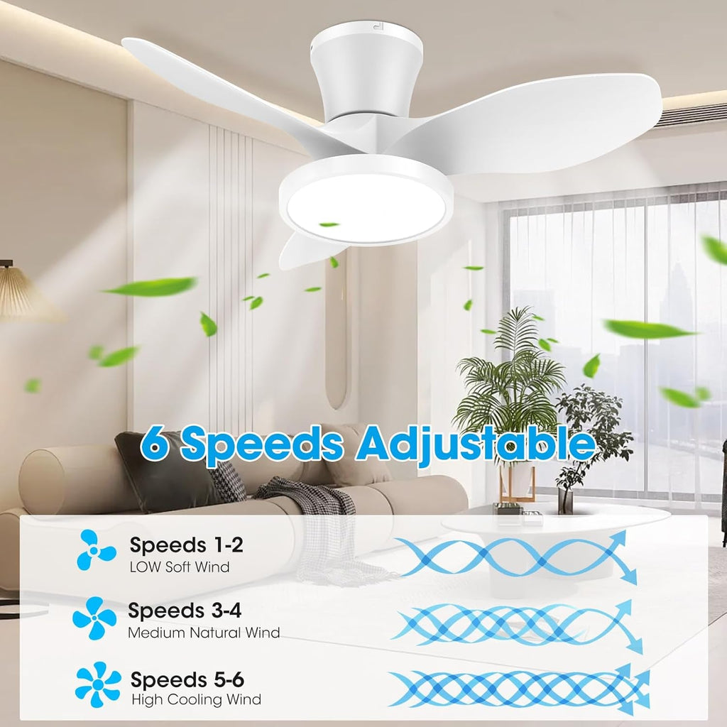 32 Inch Ceiling Fan LED Light Energy Efficient Design