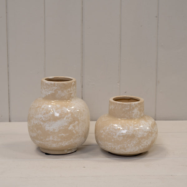 Marbled Ceramic Vase H15cm x D13cm